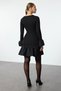 Black Balloon Skirt Detail Knitted Short Evening Party Graduation Dress TPRAW25EL00072 - 5