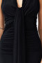 Black Draped Knitted Stylish Evening Dress TPRSS24EL00161 - 5