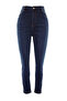 Koyu Mavi Yüksek Bel Esnek/Stretch Büyük Beden Skinny Jeans TBBAW23JE00000 - 11