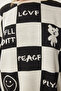 Women's Cream Black Checkerboard Patterned Knitwear Sweater yy00170 - 5