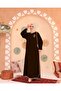 Elif Vav Embroidered Snap Fastener Robe Bitter Brown