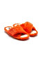 Orange Plush Cross Women's House Slippers - 36/41 - 4