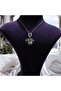 Zircon Stone Heart Charm Steel Necklace - 2
