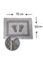 Soffy Cotton Cream & Coffee 2-Piece Bath Mat 100% Cotton Foot Mat Towel Machine Washable - 6