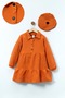 Crushed Stamp Girls' Dress (3-8 Years) - with Hat, Winter Special Design - 2