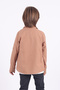 Boy's 2-Pocket Cotton Brown Shirt T-Shirt Set - 4