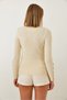 Women's Ecru Knit Sweater with Button Detail on Sleeves 20247564 - 4