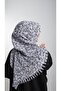 Gray Practical Ready-made Interlocking Hijab Scarf Staple Fiber Pleated Flower Patterned 1818d7_15 - 3