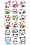 Sticker Embossed Sticker Decal Label (Xhc166)-18X9 Cm- Cute Emoji Panda