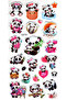 Sticker Embossed Sticker Decal Label (Xhc164)-18X9 Cm- Cute Cute Panda - 2