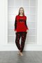 Women's Milk Coffee Winter Wellsoft Fabric Fleece Pajamas Set - 2