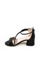 Stone Detailed Silvery Velcro Girls' Heeled Evening Dress Sandals - 2