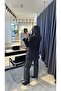 Women's Black Gold Snap Detailed Design Long Blazer Jacket 7157 - 7