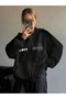Women's Black Lofty Ideal Printed Hooded Zippered Cardigan