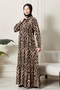 Front Button Viscose Fabric Hijab Dress Mother's Dress Cotton Fabric Large Size - 2