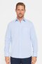 Classic Fit Long Sleeve Cotton Easy Iron Plain Men's Blue Shirt - 2