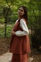 Salmon Color Long Stamp Vest - 2