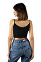 Pack of 2 Black and White String Strap Fitted/Closing Corded Knitted Crop Top Blouse - 7