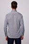 Men's Regular Fit Classic Cut Cotton Oxford Texture Single Pocket Gray Button Lapel Shirt - 5