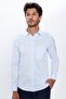 Men's Regular Fit Classic Cut Cotton Single Pocket Dobby Blue Shirt - 4