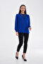 Women's Plus Size Robe Lace Stone Embroidered Crepe Blouse B0052 - 4