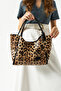 Women's Hand and Shoulder Bag with Black Snap Faux Leather Wallet Makeup Bag - 4