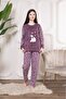 Girl's Teddy Bear Figured Plush Fleece Pajama Set - 3