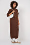 15890 Long Knit Dress - Brown - 3
