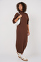 15890 Long Knit Dress - Brown - 2