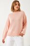 Women's Pink Crew Neck Knitwear Sweater 20247559 - 2