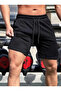 Black Solid Color Sweat Resistant Summer Casual Shorts