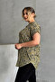 Plus Size Notch Lapel Short Sleeve Hem Asymmetrical Cutout Pattern Blouse 303867 - 4