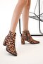 Women's Pointed Toe Short Heeled Boots Helena Leopard