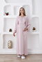 2-Piece Maternity/Puerperal Set with Long Sleeve Nightgown and Dressing Gowns / Slippers and Crown Gift - 6
