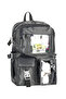 Grey Kawaii Korean Style School Bag with Accessories Girls & Boys Backpack