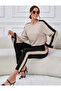 Women's Printed Two Thread Bottom Top Set (Black-Coffee-Leopard-Beige-Powder-Plaid) - 3