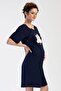 Women's Short Sleeve Maternity & Maternity Navy Blue Nightgown C3T9N0O104 - 2