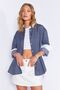 Navy Blue Collar Cuff and Back Detailed Long Sleeve Oversize Striped Shirt |   Additional 1000169143 -9143 - 6