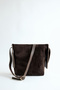 Bag 2420 - Bitter Brown Women's Bag with Long Handle and Stitching Detail - 2
