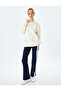 Raised Oversize Crew Neck Long Sleeve Sweatshirt - 2