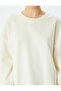 Raised Oversize Crew Neck Long Sleeve Sweatshirt - 5