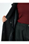 Double Breasted Long Coat with Pockets and Belt Detail - 5