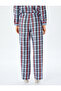 Comfortable Fit Plaid Patterned Cotton Pajama Bottoms - 4