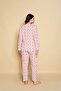 Women's Jersey Crew Neck Beige Long Sleeve Pajama Set - 3