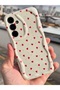 Galaxy A34 5g Case Camera Protected Wave Edge Red Heart Pattern Silicone Cover - 6