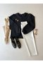 White Skinny Leg Elastic Waist Crepe Trousers - 2