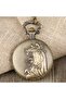 Bronze Color Embossed Horse Themed Pocket Watch with Chain Sl8095 - 4