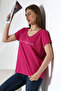 Short Sleeve Printed Fuchsia T-shirt - 4