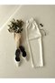 White Skinny Leg Elastic Waist Crepe Trousers