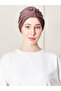 Pleated Practical Stripe Bonnet Dark Mink